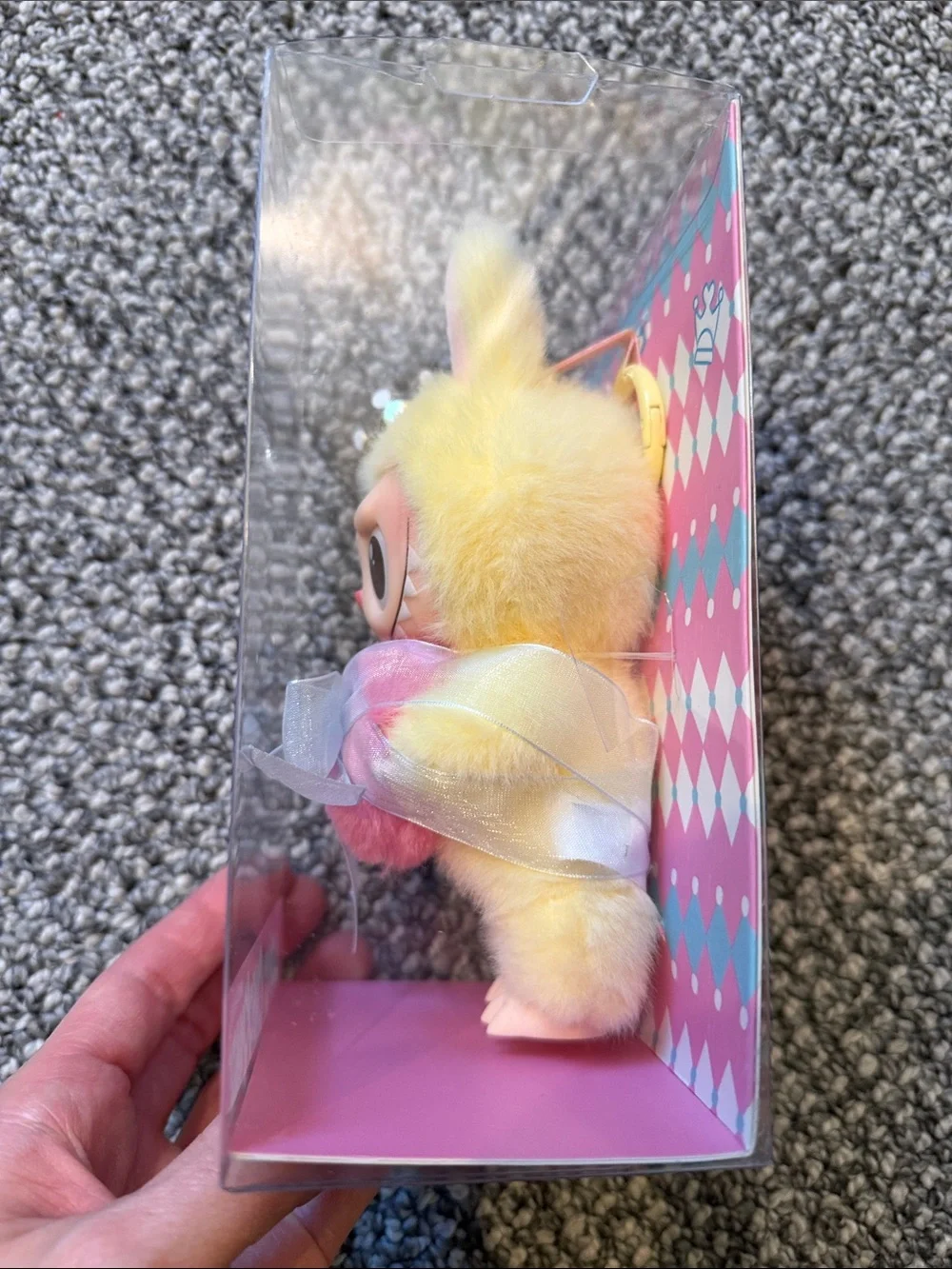 POP MART Let's Checkmate Plush Bunny Costume Figure - Yellow & Pink Labubu
